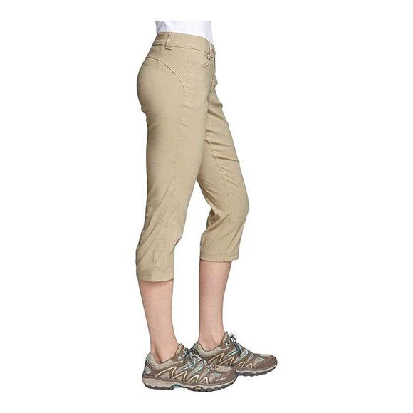 NEW Eddie Bauer Rainnier Capri Pants | Tan - Picture 2 of 5